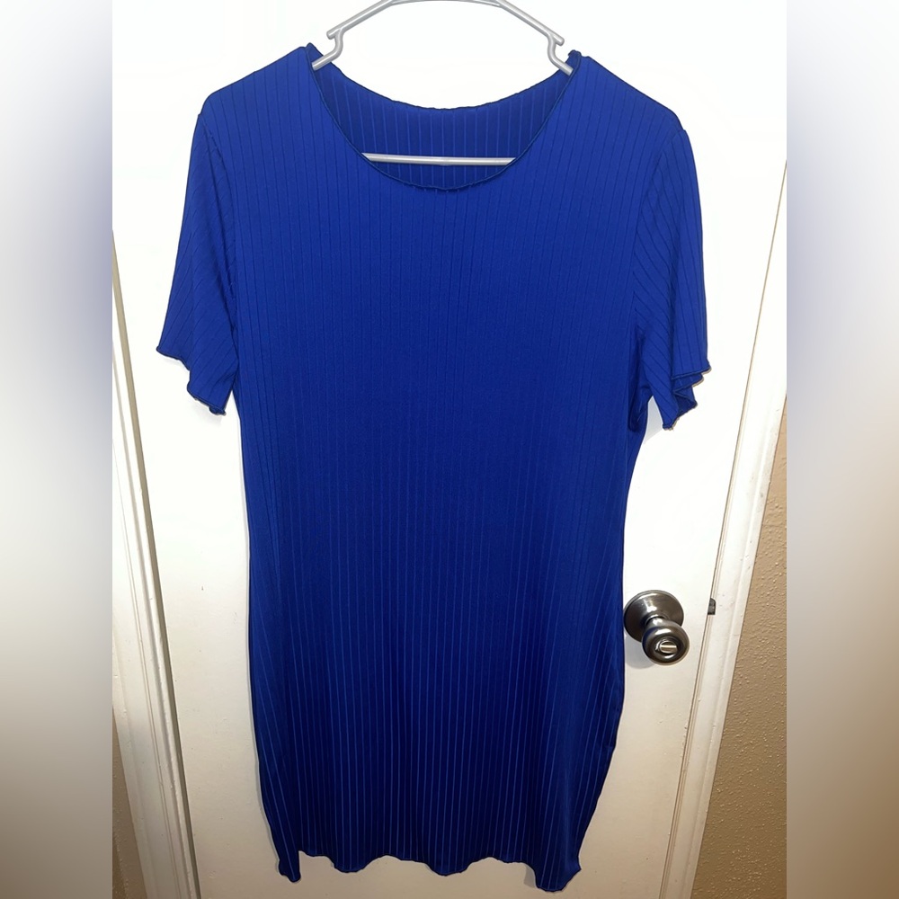 Blue Short Sleeve Dress